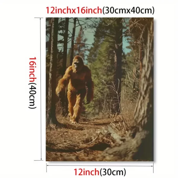 Bigfoot in forest canvas